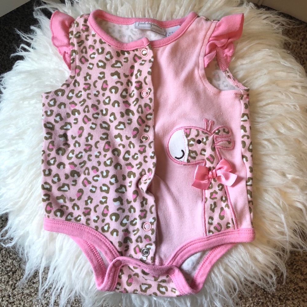 Adorable pink animal print bodysuit